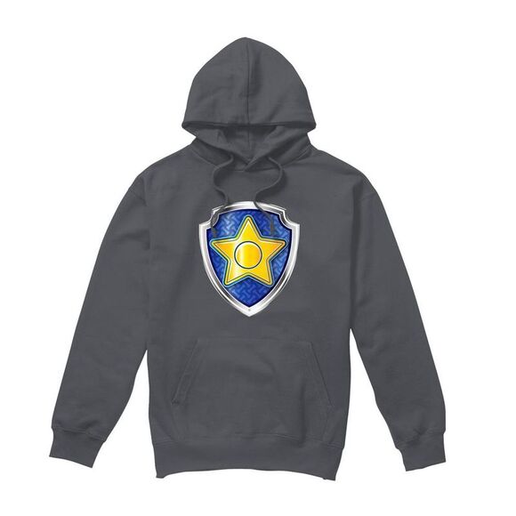 Paw Patrol Mens Chase Button Hoodie / Charcoal